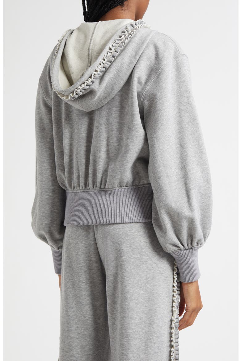 Maddie Embellished Zip-Up Hoodie, Alternate, color, HEATHER GREY