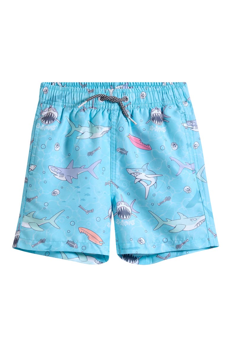 Kids' Sharky Waters Swim Trunks, Main, color, BLUE