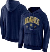 FANATICS Men's Fanatics Branded Heather Navy Indiana Pacers Foul Trouble Snow Wash Raglan Pullover Hoodie