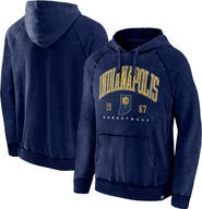 FANATICS Men's Fanatics Branded Heather Navy Indiana Pacers Foul Trouble Snow Wash Raglan Pullover Hoodie
