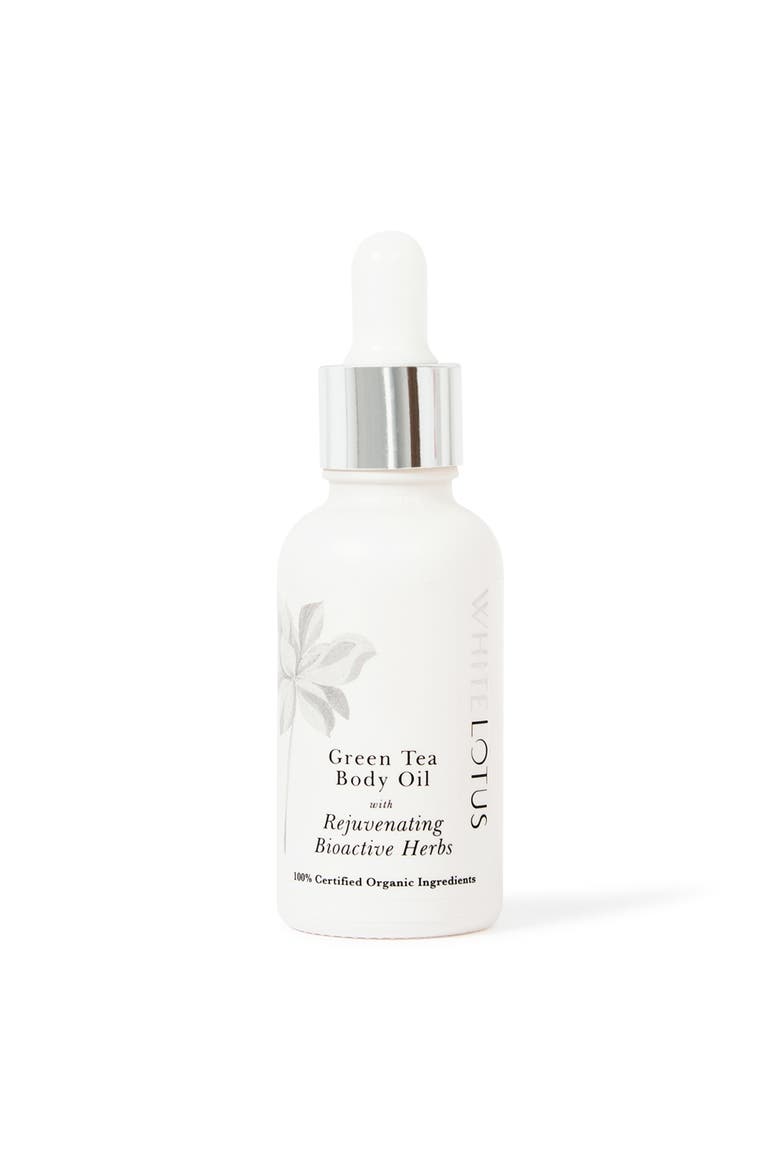 Green Tea Body Oil With Rejuvenating Bioactive Herbs, Alternate, color, Green Tea Oil