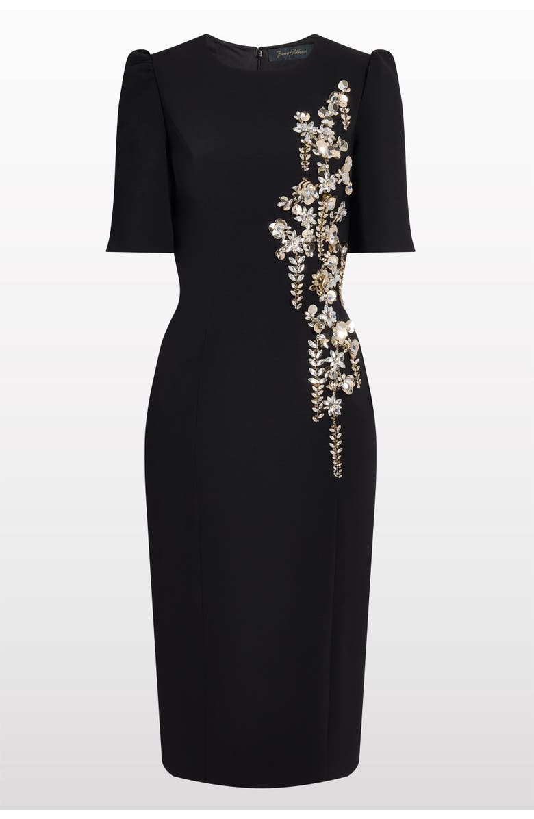 Jenny Packham Roma Midi Dress, Main, color, Liquorice