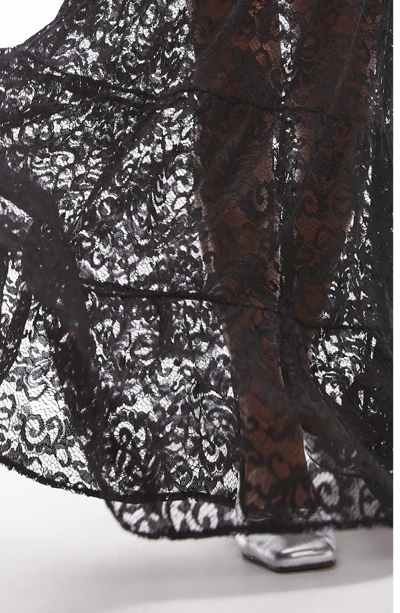 Topshop Tiered Sheer Lace Maxi Skirt, Alternate, color, 
