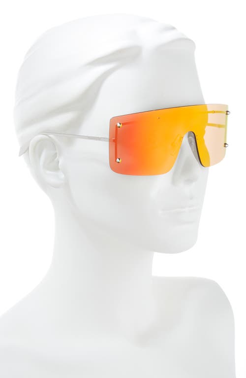 Alexander Mcqueen Mcqueen 99mm Rimless Aviator Sunglasses In Silver Silver Red