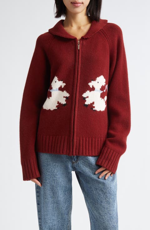 Gender Inclusive Wellington Poodle Full Zip Wool Cardigan