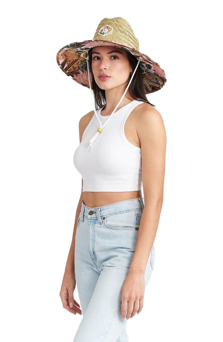 Hemlock Maya Straw Lifeguard Hat, Alternate, color, Jaguar Floral