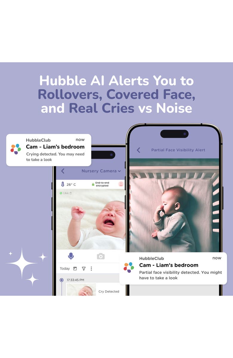 Hubble Connected GoBaby AI Portable Twin Baby Monitor, Alternate, color, 