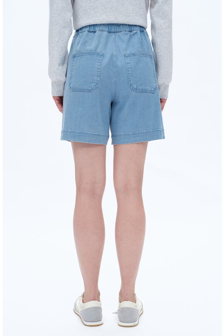 High Waist Drawstring Denim Shorts, Alternate, color, LIGHT BLUE