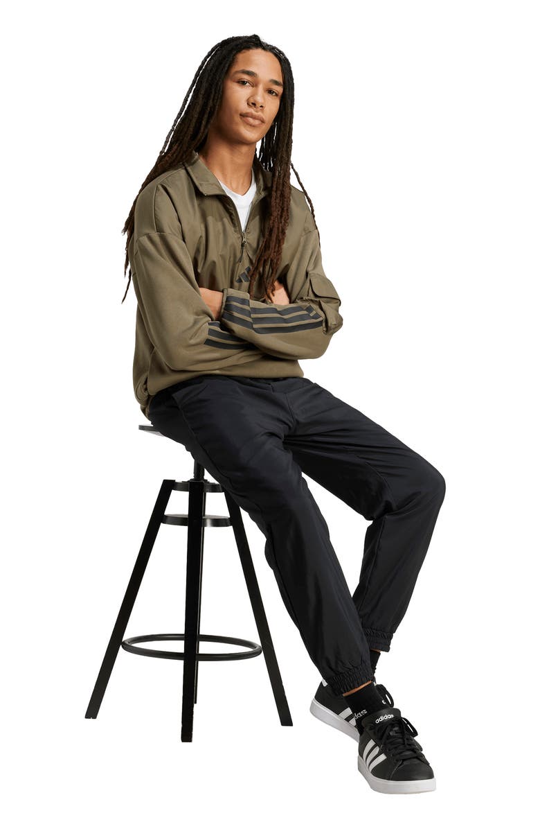 adidas City Tech Utility Half Zip Sweatshirt, Alternate, color, Olive Strata