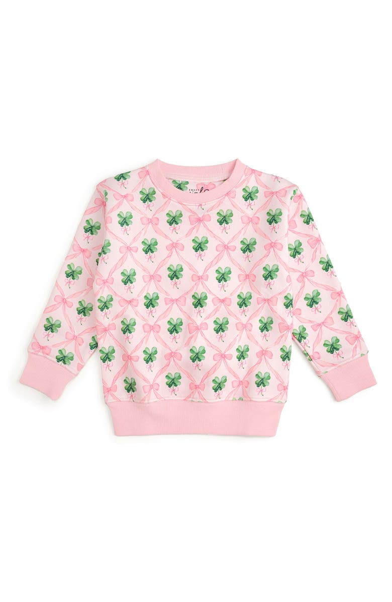 Sweet Wink Sweet Clover St. Patrick
s Day Sweatshirt, Main, color, Light Pink
