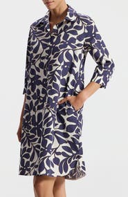 Ronen Chen Michelle Blue Floral Button Down Dress