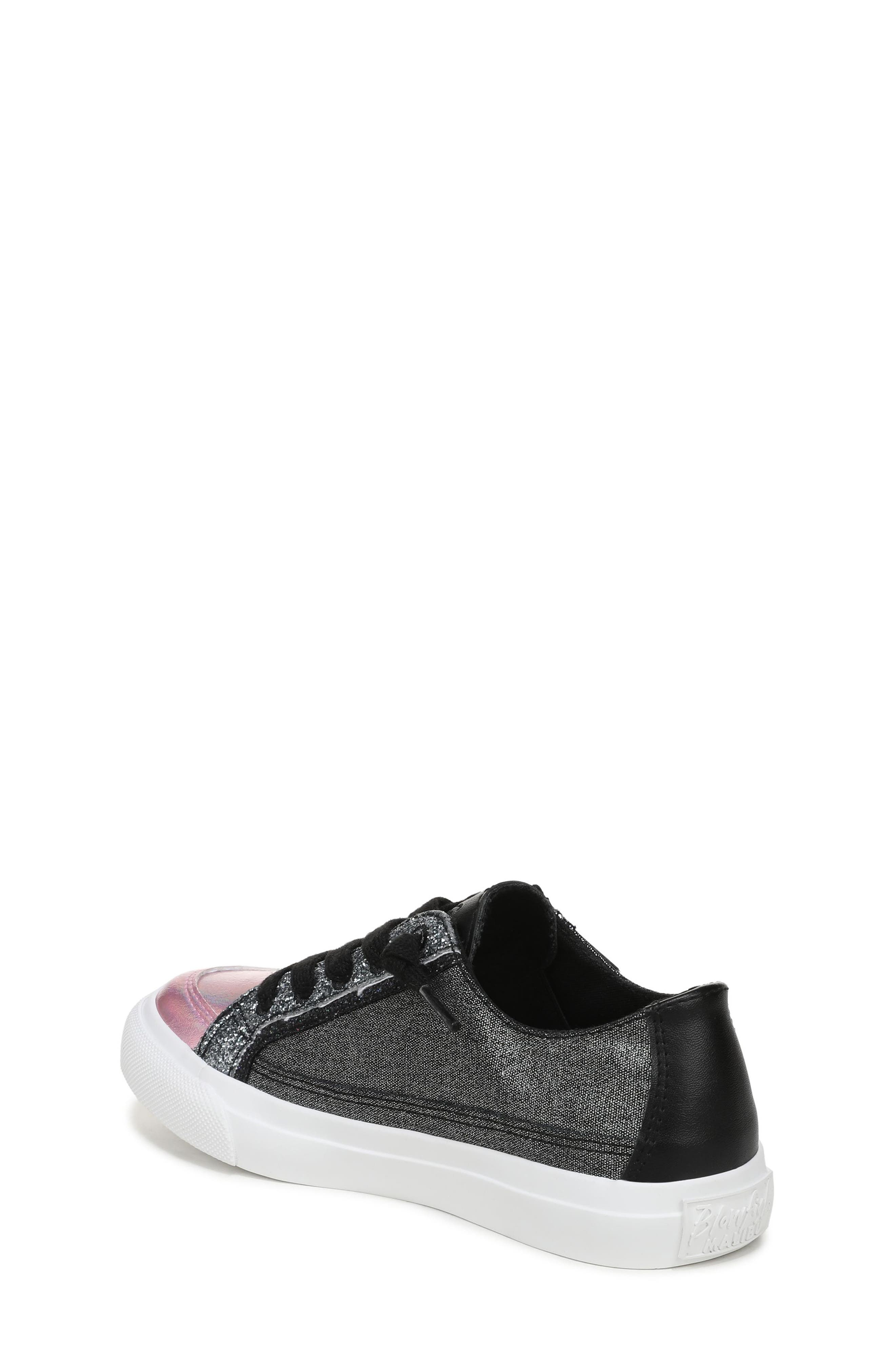 Blowfish Malibu Kids' Pebble Sneaker, Alternate, color, Black / Pink Faux Leather