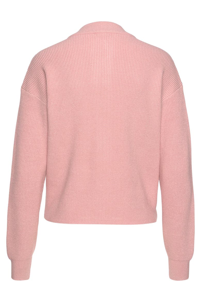 Ribbed Button Up Sweater, Alternate, color, Mauve