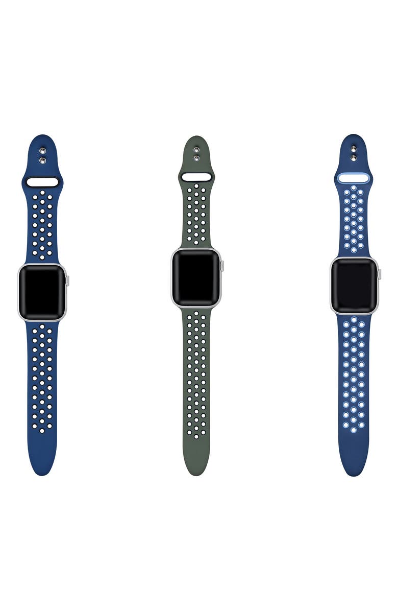 The Posh Tech Assorted 3-Pack Silicone Apple Watch<sup>®</sup> Watchbands, Alternate, color, Assorted