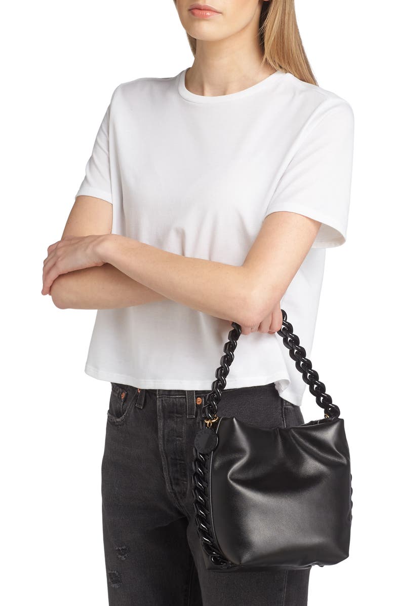 Stella McCartney Frayme Puffy Faux Leather Bucket Bag, Alternate, color,
