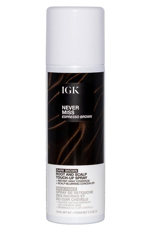 Igk Never Miss Root & Scalp Touch-up Spray In Brown