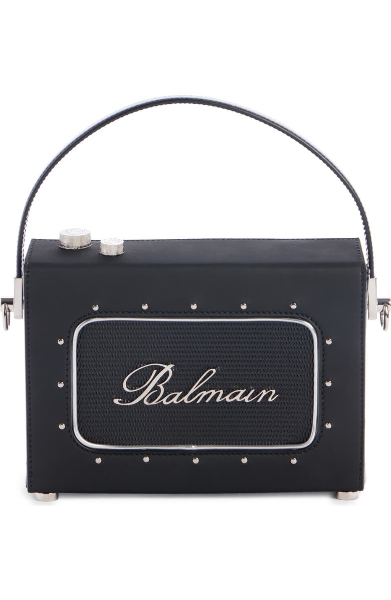 Balmain Radio Rubberized Top Handle Bag, Main, color,