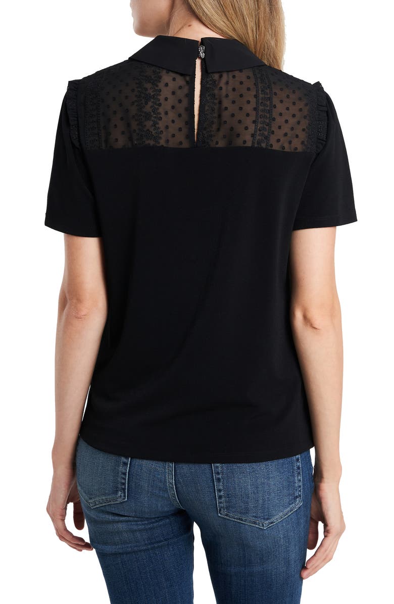 CeCe Tie Neck Lace Yoke Blouse, Alternate, color, 