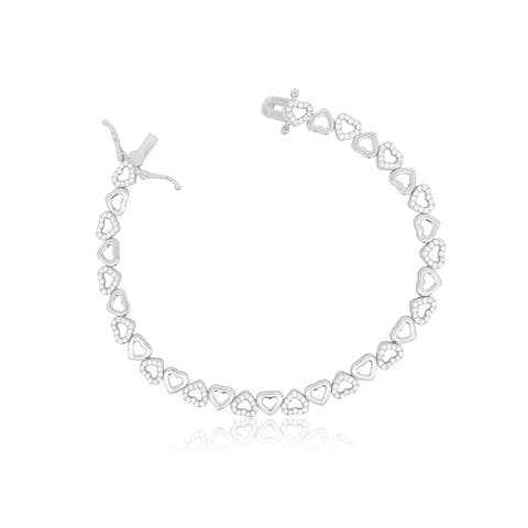 CZ Alternating Heart Bracelet
