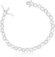 The Lovery Fine Jewelry CZ Alternating Heart Bracelet