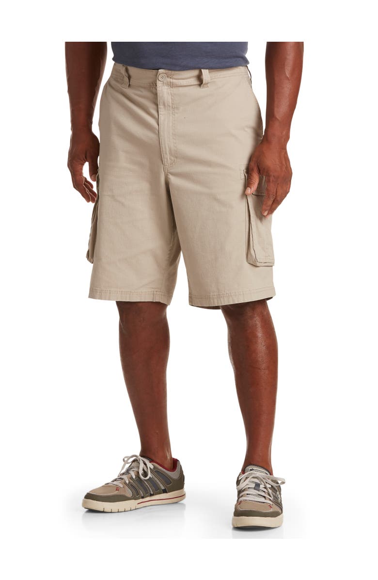True Nation by DXL Stretch Ripstop Cargo Shorts, Main, color, Khaki