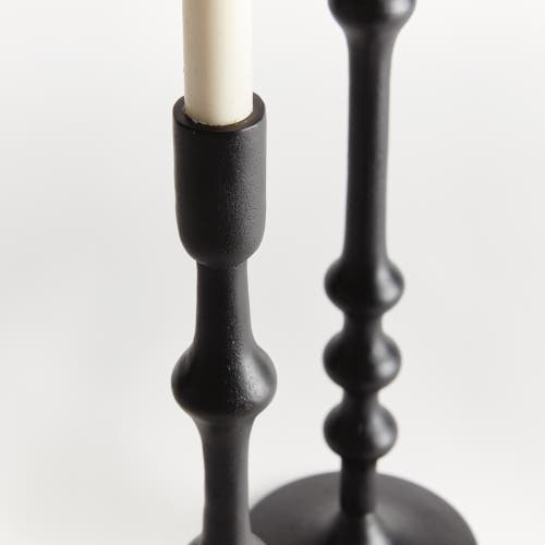 Napa Home & Garden Nicholas Taper Holders, Set Of 2 In Black