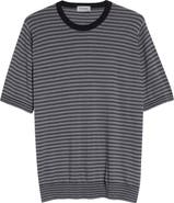 John Smedley Howick Stripe Merino Wool & Sea Island Cotton T-Shirt