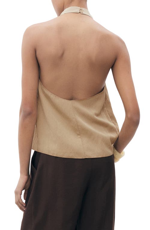 Mango Draped Halter Top In Brown