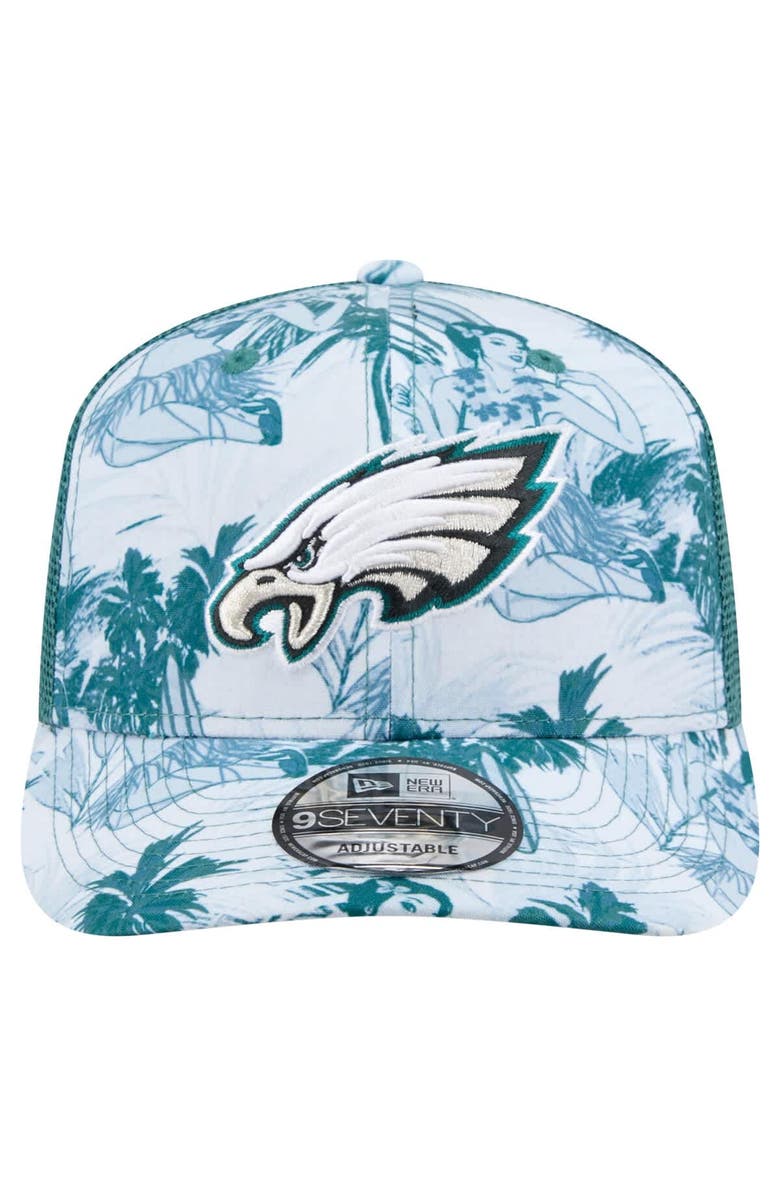 New Era Men's New Era Midnight Green Philadelphia Eagles Hula Trucker 9SEVENTY Adjustable Hat, Alternate, color, 