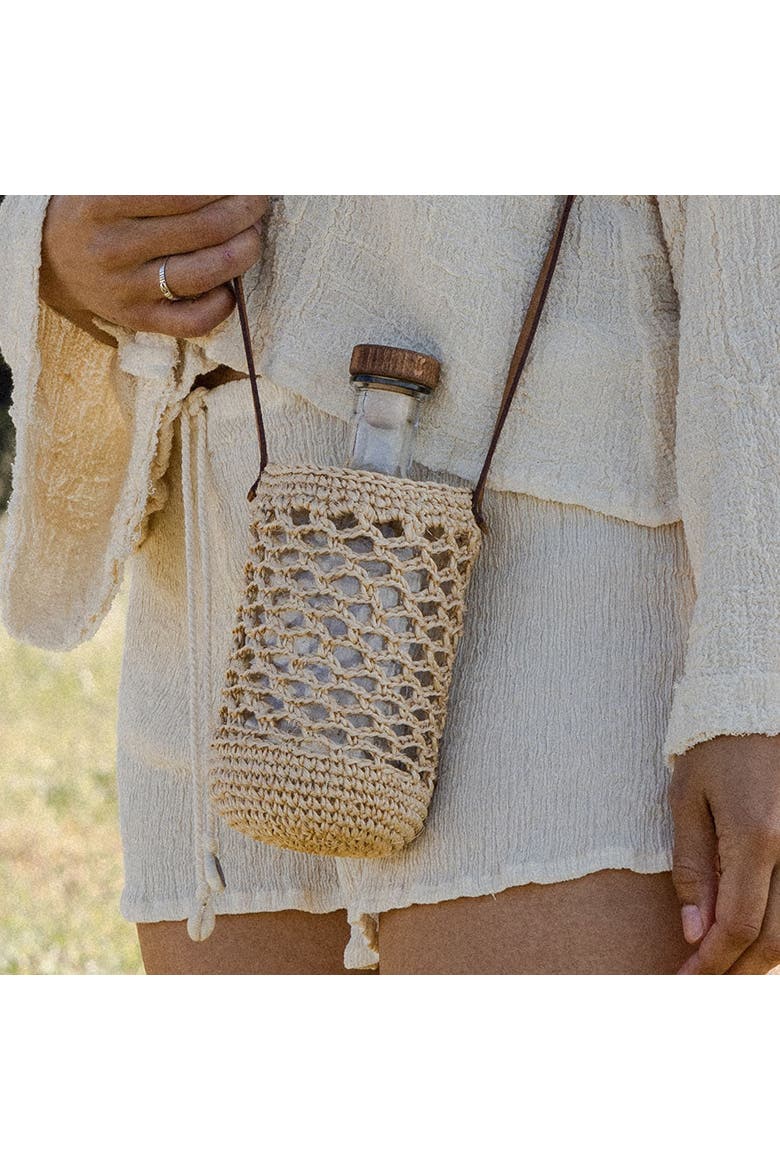 Jessy Water Bottle Holder - Plant Fiber Strap, Alternate, color, Natural