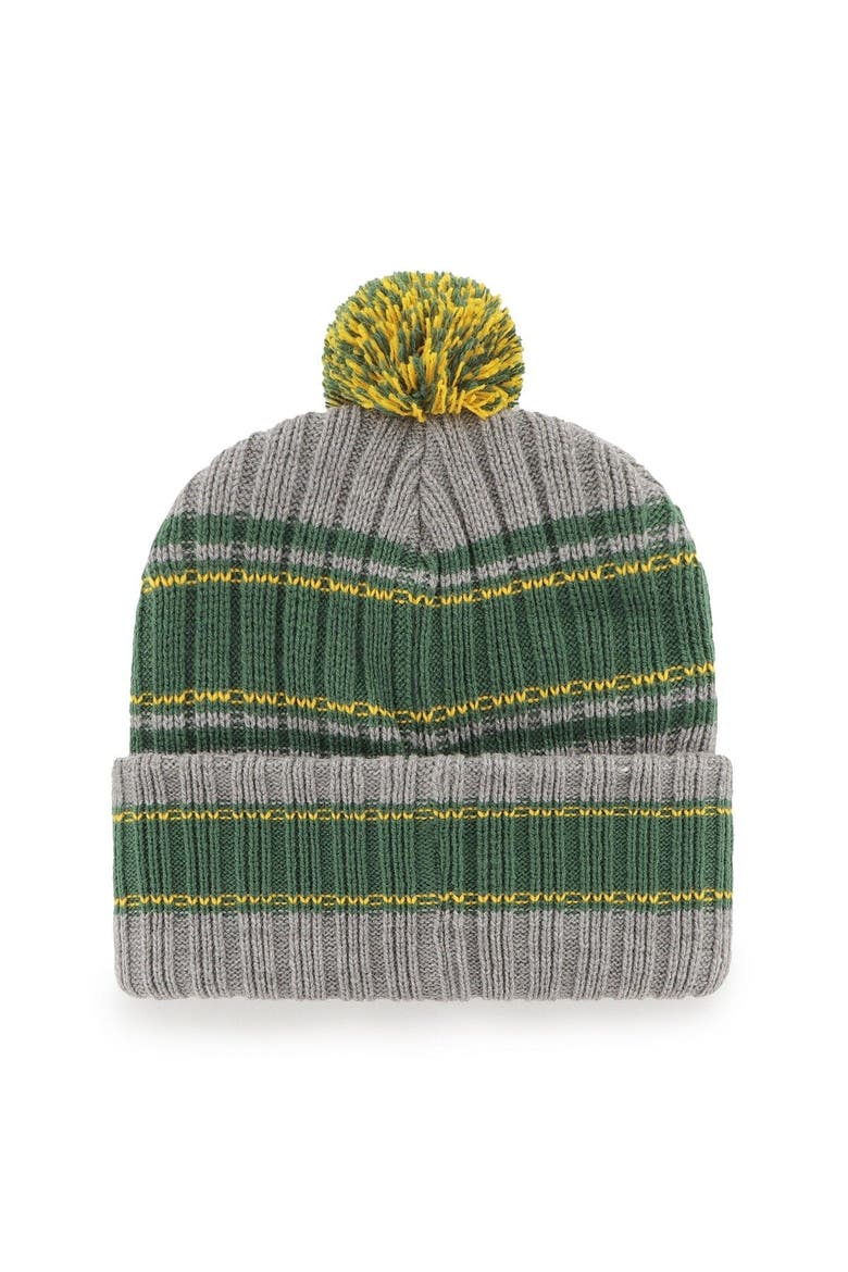 Men's '47  Graphite Green Bay Packers Rexford Cuffed Knit Hat with Pom, Alternate, color, Graphite