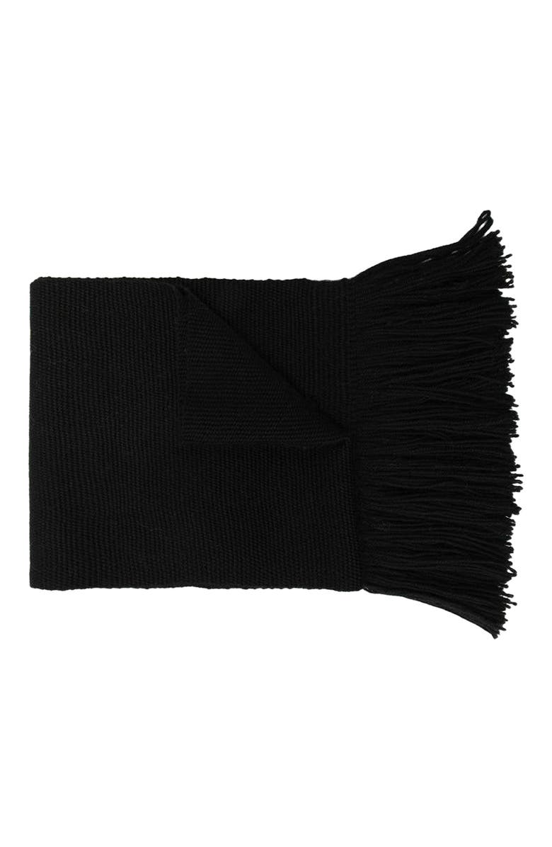 Voz Solid Fringe Scarf, Alternate, color, Black