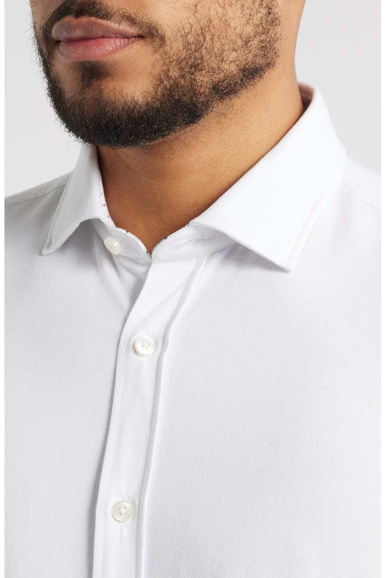 Roan Stretch Cotton Button-Up Shirt, Alternate, color, WHT