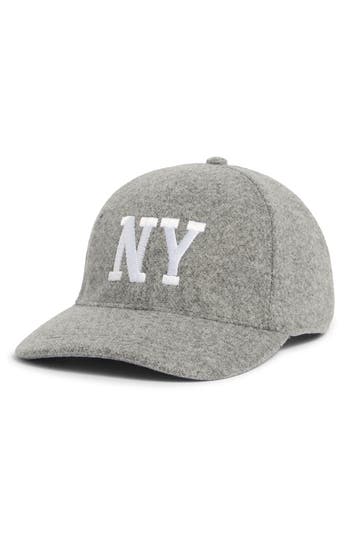 David & Young New York Felt Dad Adjustable Baseball Cap In Gray