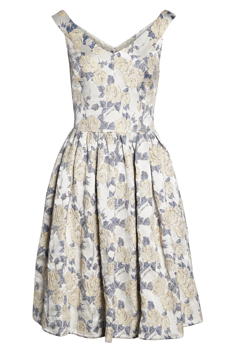 Ava Fit & Flare Dress, Alternate, color, YELLOW