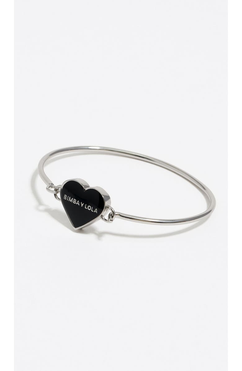 Bimba y Lola Rigid Heart Bracelet, Main, color, Black