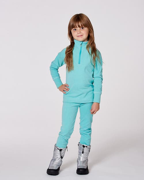 Deux Par Deux Girl Two-piece Thermal Underwear Set In Blue