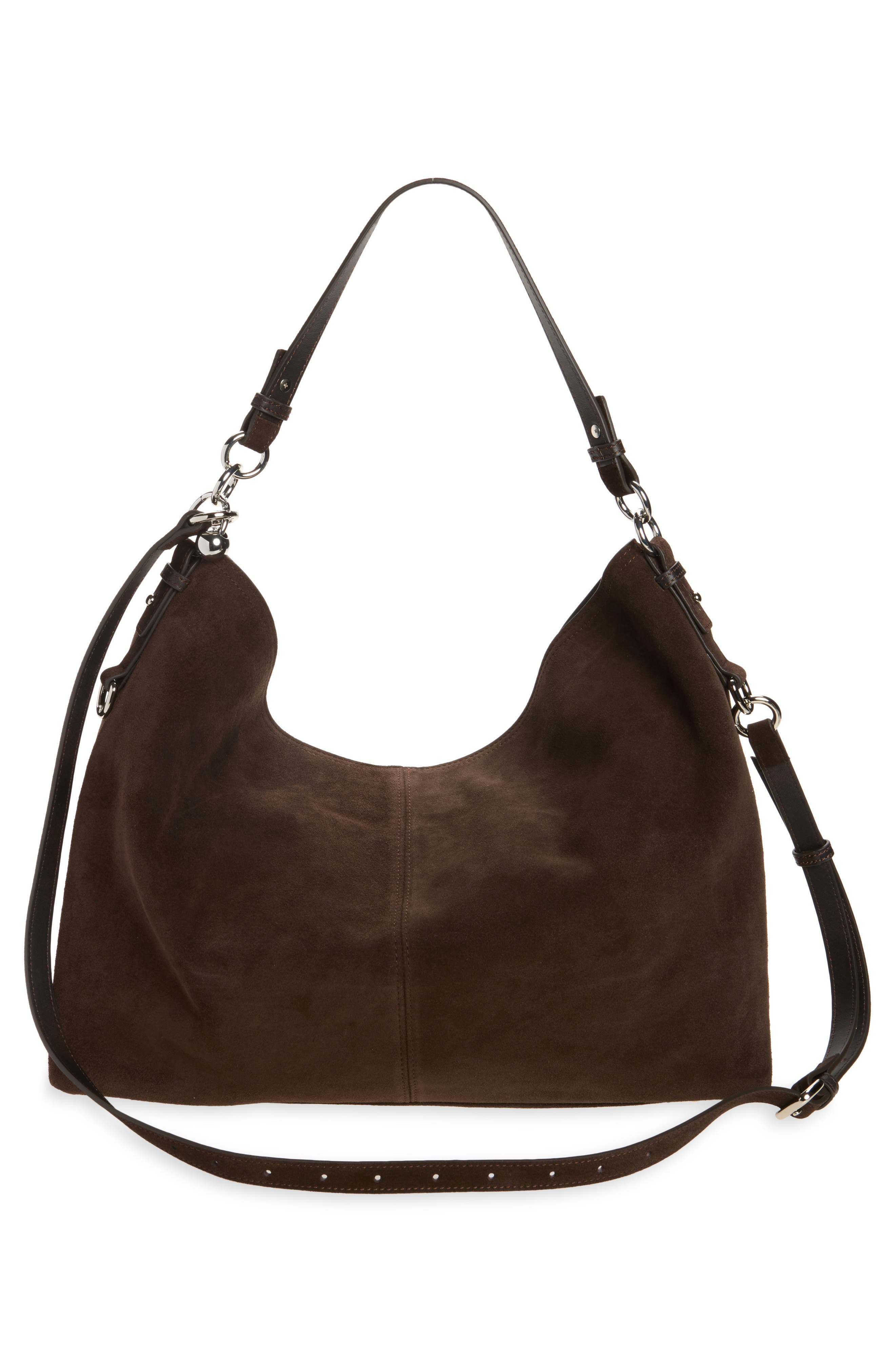 Marla Suede Hobo Bag, Alternate, color, BROWN