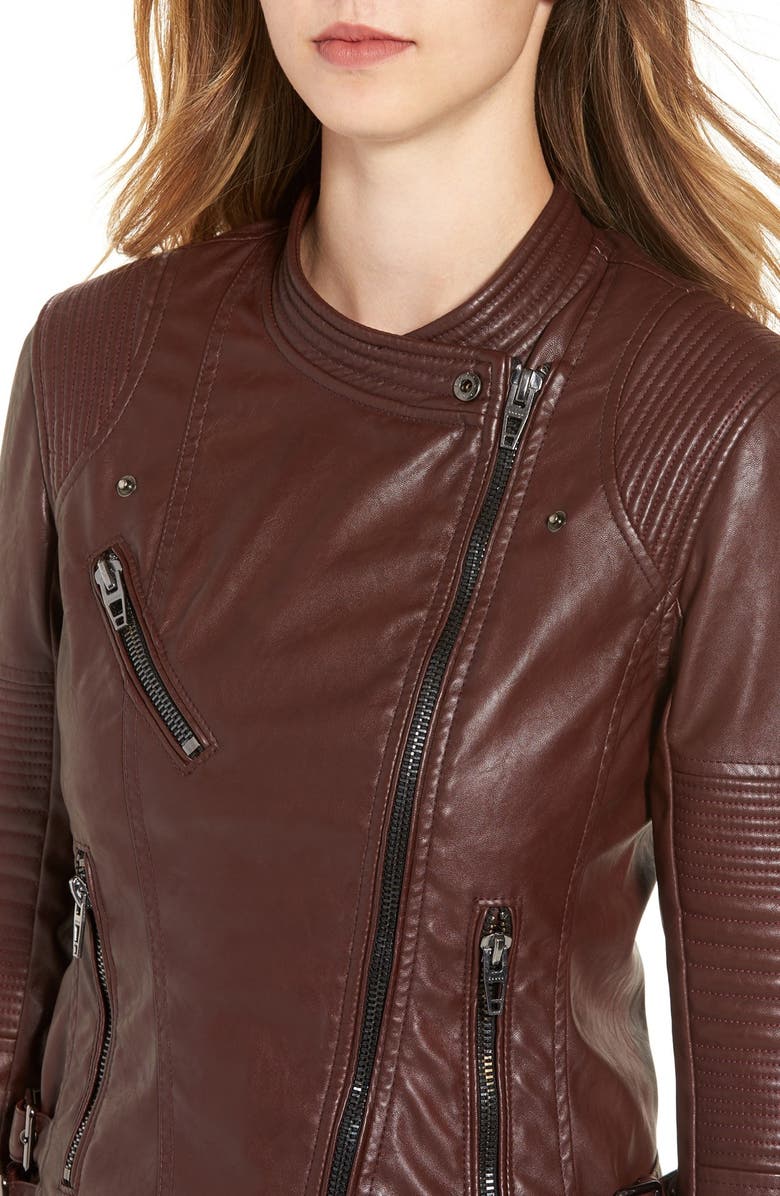 BLANKNYC Quilted Faux Leather Moto Jacket, Alternate, color, 