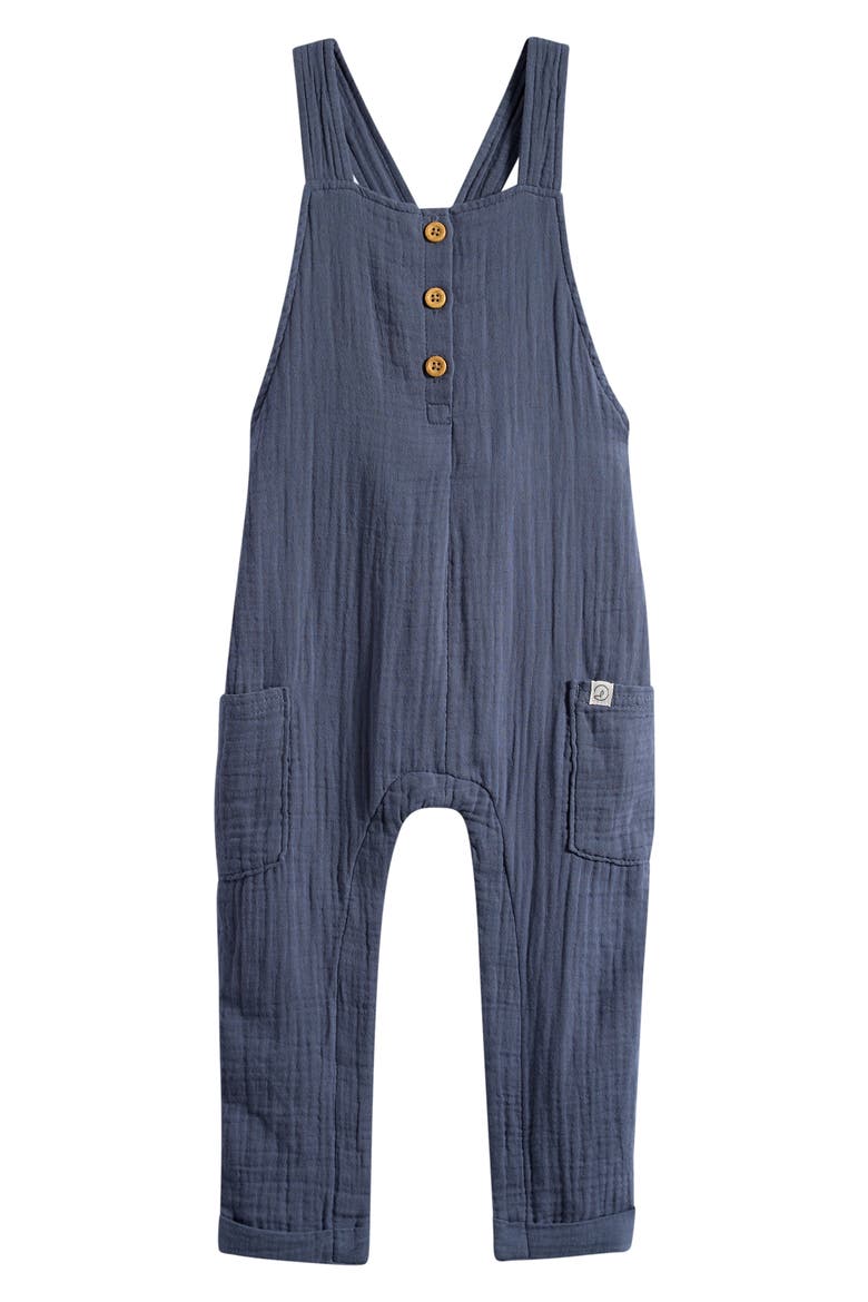 Organic Cotton Gauze Overalls, Main, color, BLUE