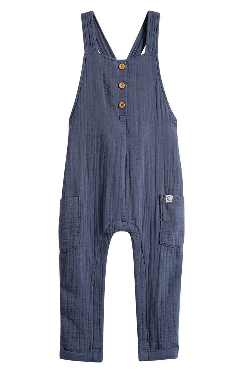 Little Planet Organic Cotton Gauze Overalls, Main, color, Blue