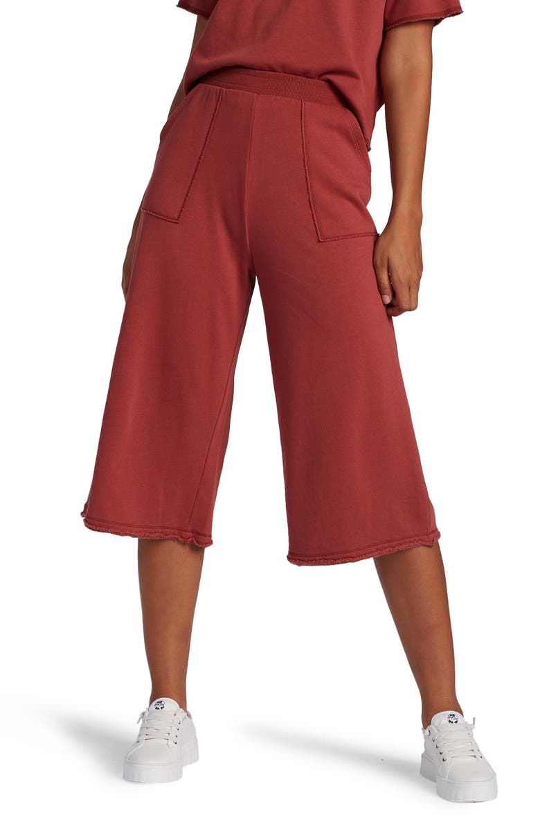 Roxy Catching Waves Wide Leg Knit Crop Pants, Main, color,