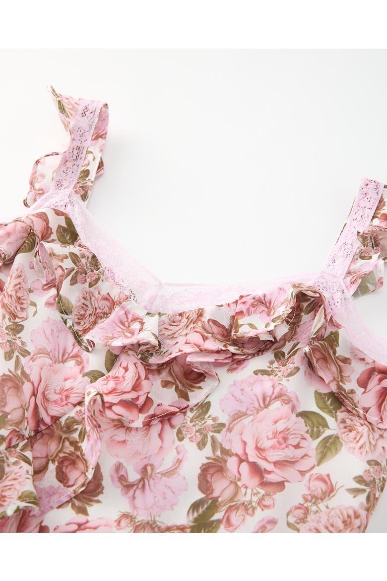 Camellia Frill Mini Dress, Alternate, color, Floral