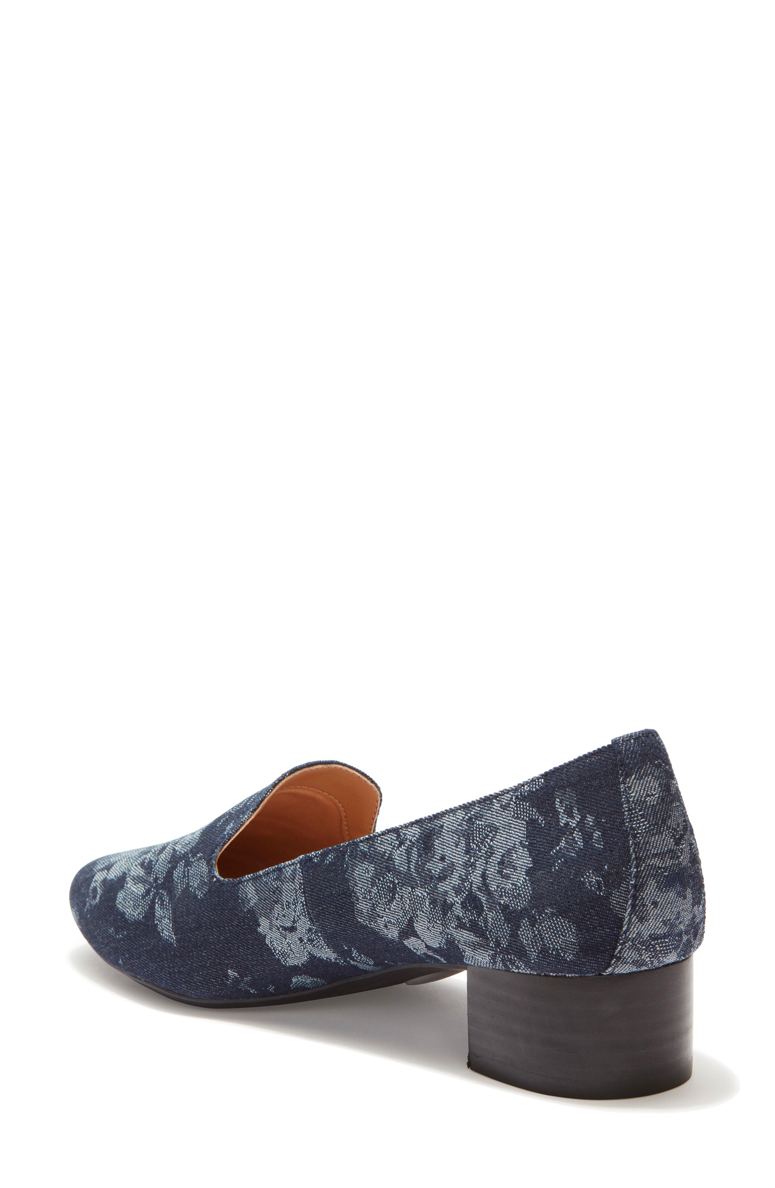 Gwen Block Heel Pump, Alternate, color, NAVY FLORAL DENIM FABRIC