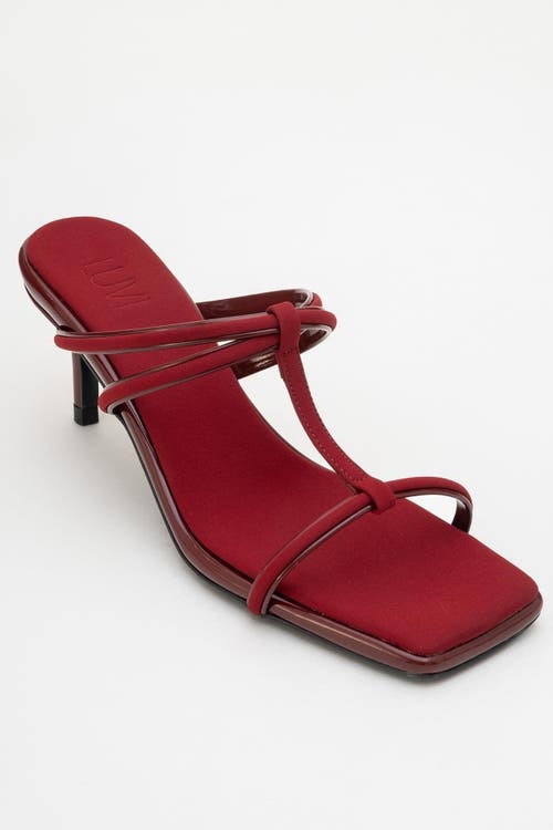 Prologue Shoes Mocha Strap Heel Sandal In Burgundy
