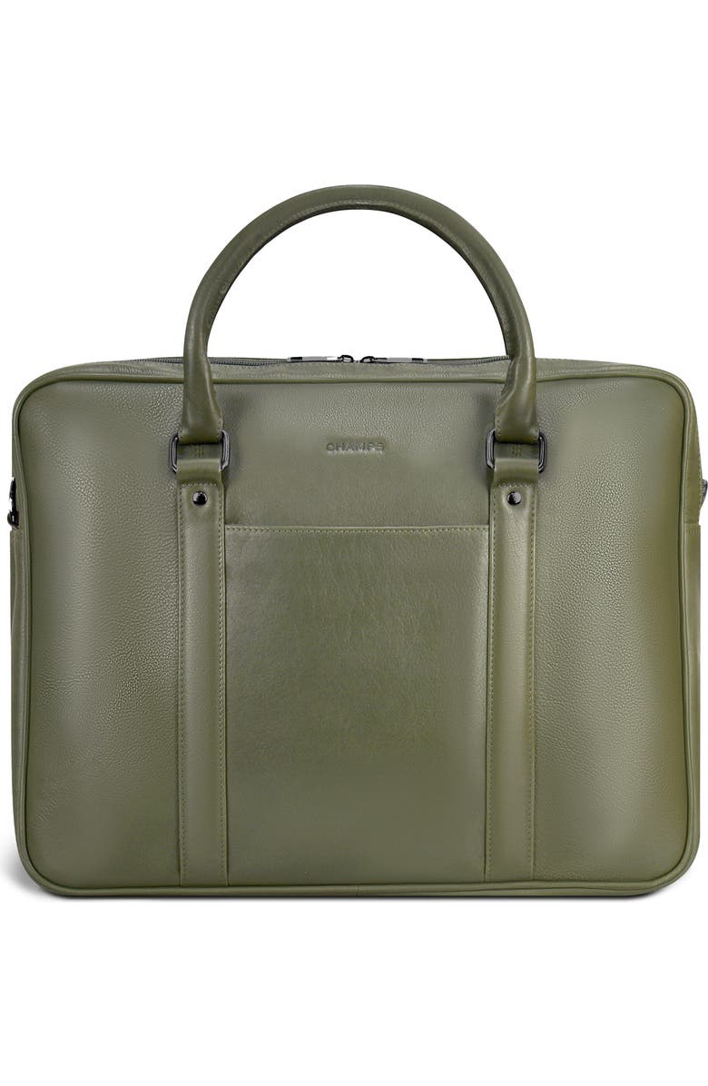 CHAMPS Onyx Leather Briefcase, Alternate, color, Khaki