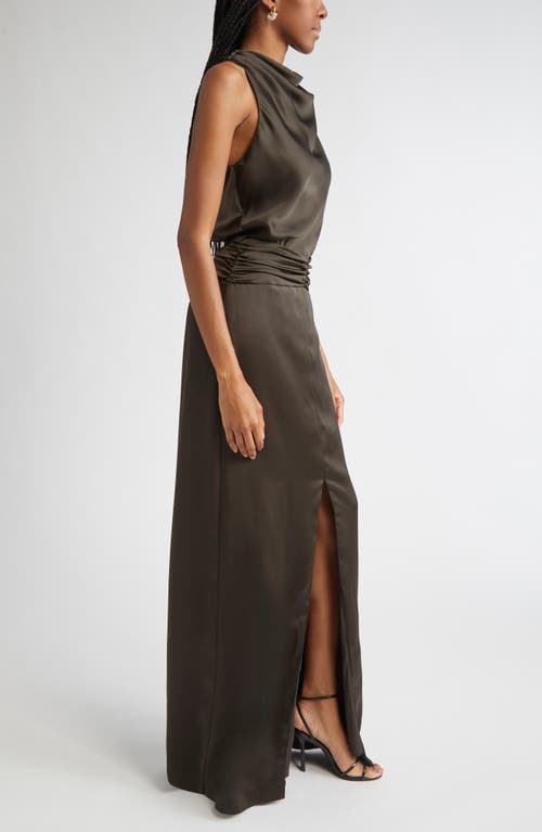 Ramy Brook Charmayne Sleeveless Satin Gown In Green