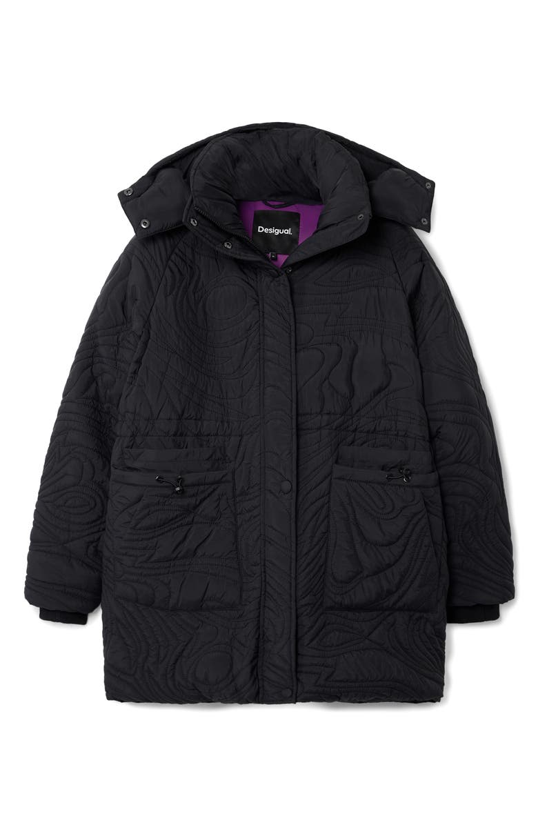 Desigual Aarhus Quilted Coat, Alternate, color, 
