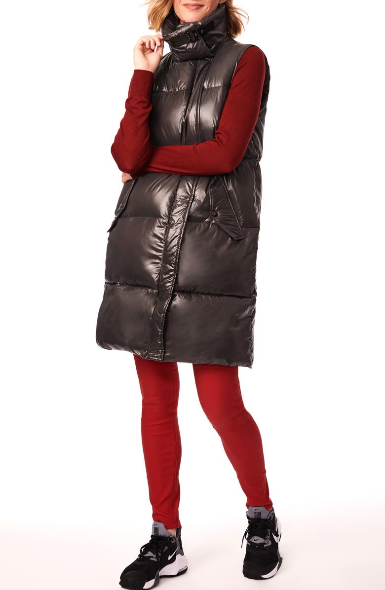 Bernardo Quilted Water Resistant Puffer Longline Vest, Alternate, color, 