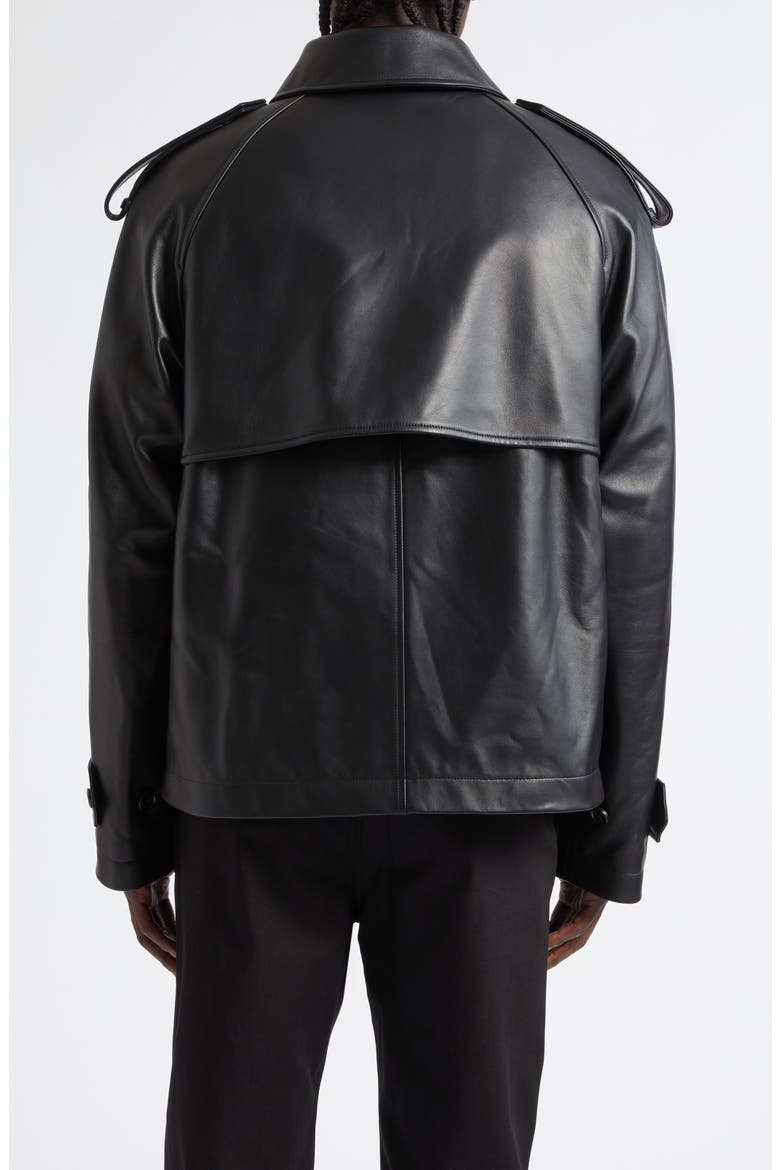 Leadenham Leather Crop Trench Coat, Alternate, color, BLACK